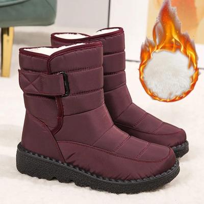 Men Snow Boots Outdoor Waterproof Plush Soft Platform Snow Boots for Men Winter Slip-on Thick Warm Casual Shoe Padded Ankle Boot