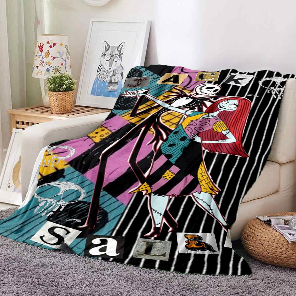 Jack Sally Flannel Blanket Throw Blanket Soft Warm Sofa Bed Camping Home Decor Unique Christmas Gift C9211538