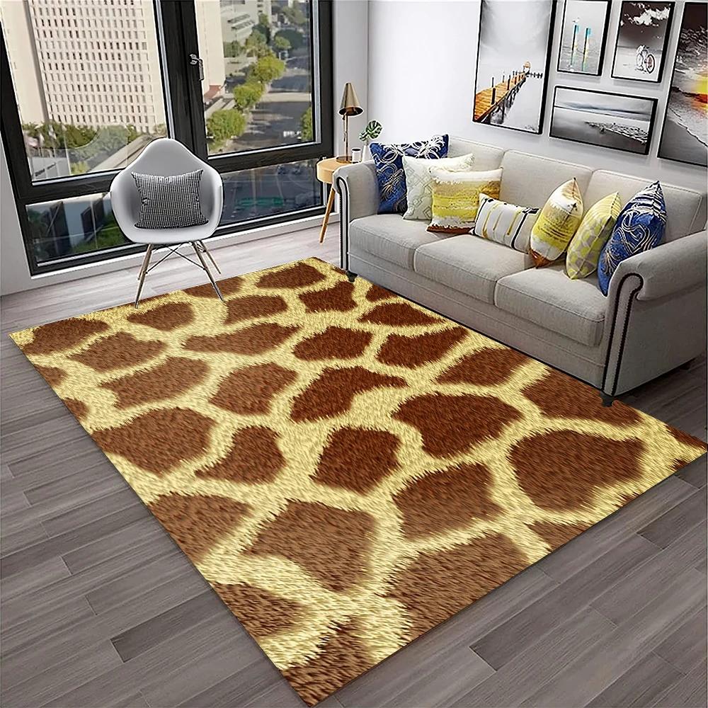 Wild Leopard Stripe Print Series Carpet Rug for Home Living Room Bedroom Sofa Doormat Decor,kid Play Area Rug Non-slip Floor Mat