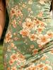 Light Green Beige Floral Print One Shoulder Spaghetti Strap Bodycon Midi Dress Beach Vacation Party Dress