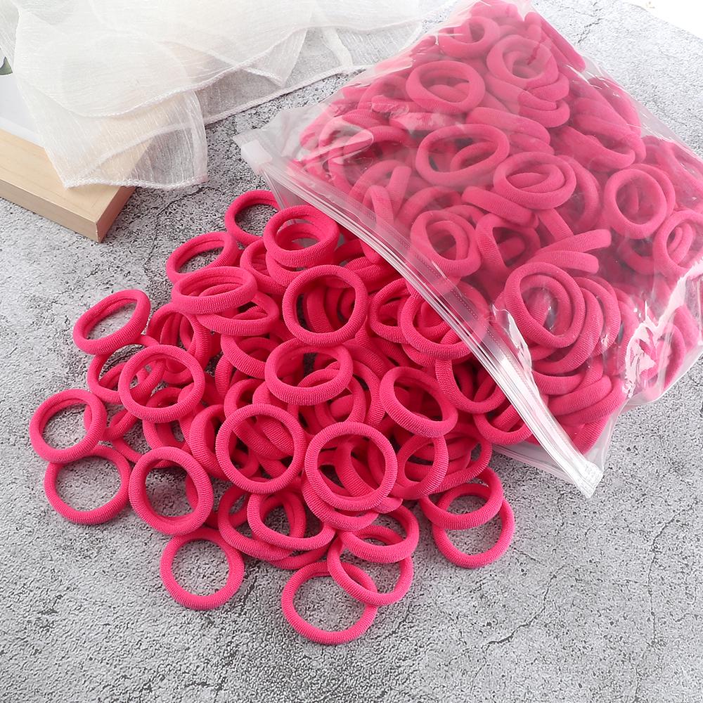 50-200Pcs Children Candy Color Hair Band Girl 3 CM Basic Multicolored Hair Tie Ponytail Hold Elastic Scrunchies Hair Accessories