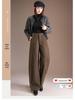 High-Waisted Slim Cut Crooked Leg Women's Winter 2025 High-End Fashion Loose Straight-Leg Pants with Waistband
