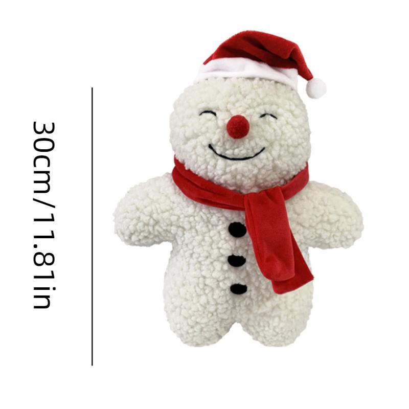 

Плюшевый снеговик Рождественская игрушка Мягкая кукла Шапка Санта-Клауса Шарф Дом Подарки Декор