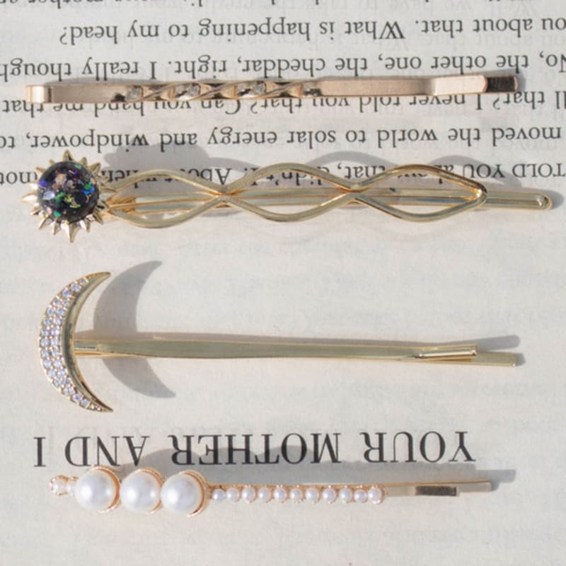 Luvinball Sun&Moon Snowball Hairpin SET