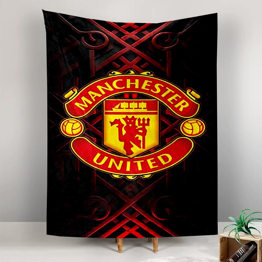 Tapestry Manchester United FC Red Devil Crest Soccer Team Logo Wall Hanging