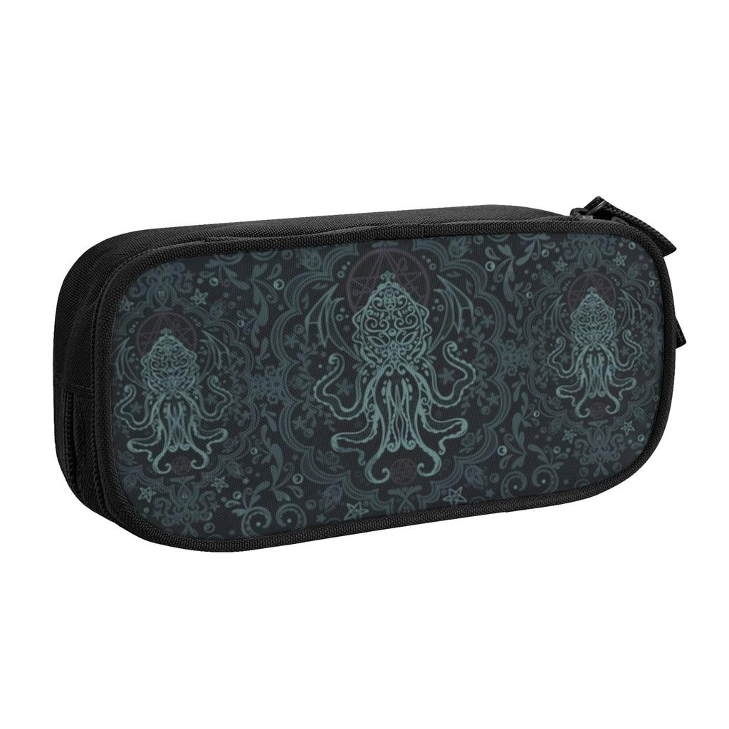C-Cthulhus Mythos HP Lovecraft Pencil Case for Boys Girls Large Storage Horror Movie Monster Pen Box Bag Stationery