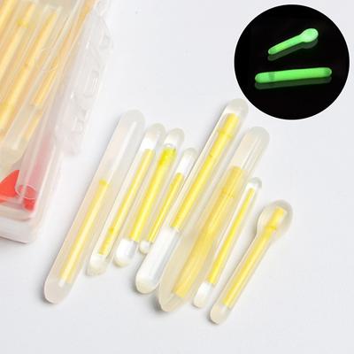 10 Stück verpackte Glühwürmchen zum Angeln, Schwimmer, fluoreszierender Leuchtstab, Licht, Nachtschwimmer, Stablichter, dunkles Knicklicht, Pesca-Stick, nützliche Angelgeräte