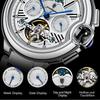Luxury Business Male Watch Date Week Stainless Steel Tourbillon Men Clock Waterproof Automatic Mechanical Men's Watches