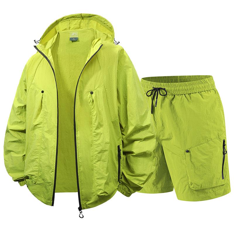 Hooded Sunscreen Set for Men Breathable and Quick Drying Outdoor Sports Fishing Sunscreen Clothing Couples