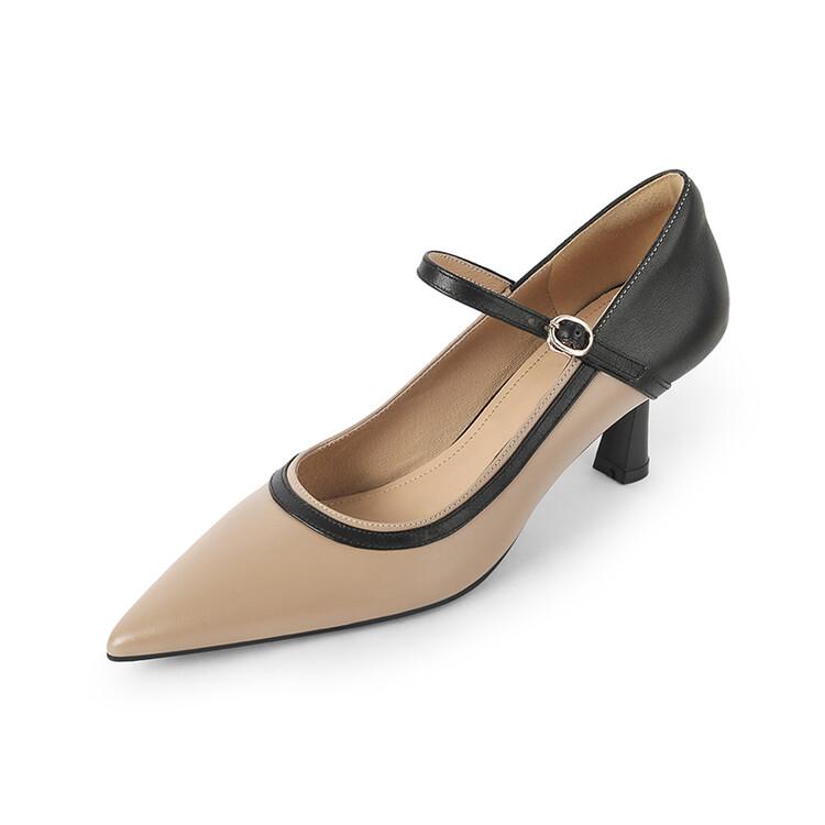 Fashion 2025 Spring Women Pumps Pointed Toe Thin Heel Shoes for Women Sheep Suede High Heels Women Stiletto Heels Buckle Handmade Shoes