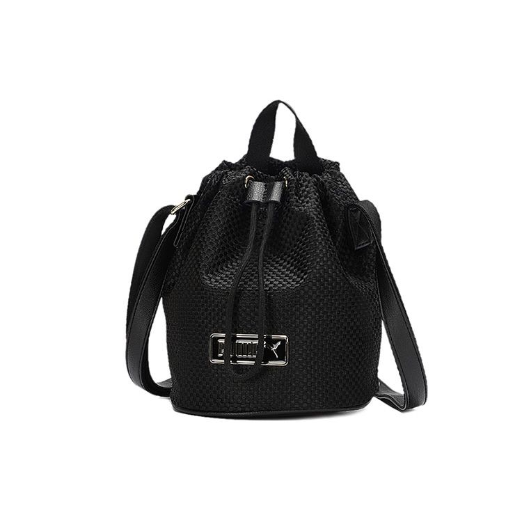 Puma Retro Street Drawstring Fabric Bucket Bag Women Bags Black 078057-01 Black