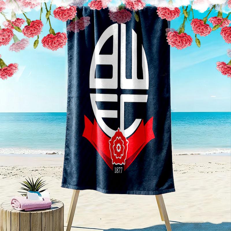 Bolton poster Beach Towel, Large Soft Quick Dry Towel for Beach Camping Swimming