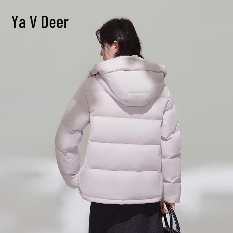 Yalu Damen Kurze Abnehmbare Kapuze Puffer Daunenjacke