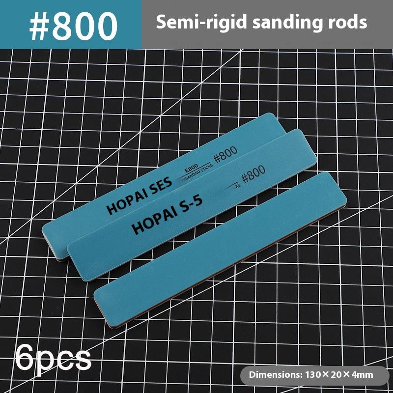 

6 шт. Напівжорсткі шліфувальні палички MS-E400-1500 Пластикова полірувальна паличка для DIY Збірки Модельних Інструментів