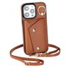 Zipper Crossbody Cards Solt Wallet Leather Case For iPhone 14 15 Pro Max 13 12 11 XR XS 7 8 Plus Ring Holder Strap Purse Cover