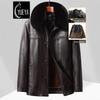 Men's Plus Velvet Thickened Leather-Fur Jacket - Dad Style, Loose Fit, Winter Coat