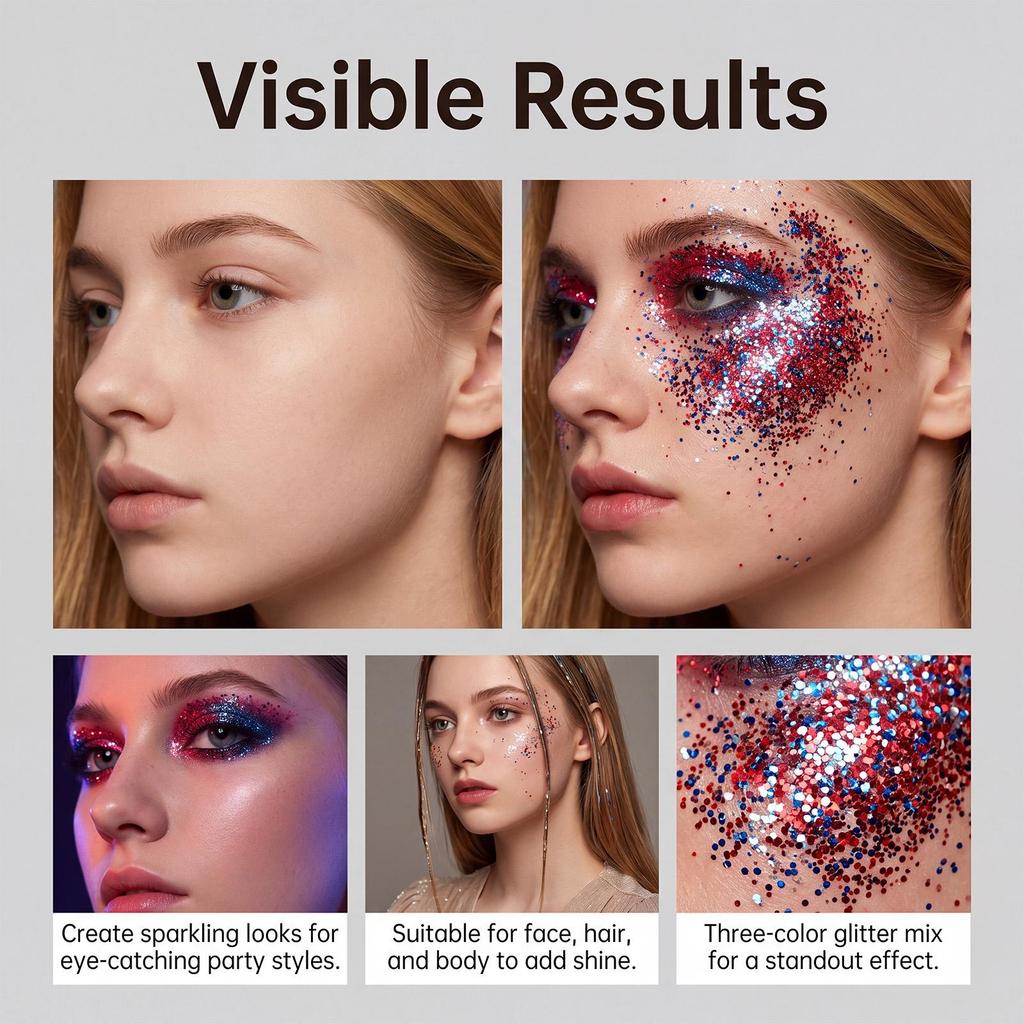 Shimmer Makeup Stick For Face Body And Hair Glitter Highlighting Stick Sparkle Effect Non Flaking Easy To Blend Daily Use 30g