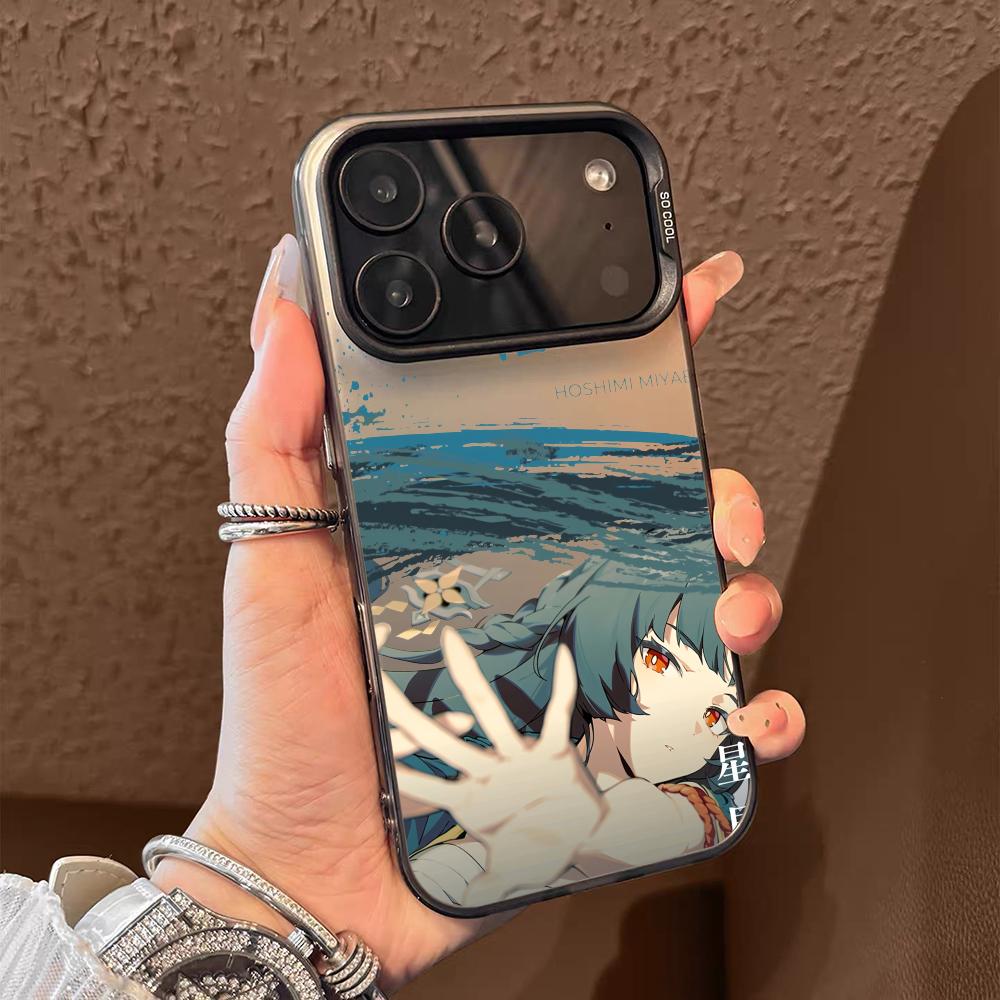 Cool Anime ZZZ Phone Case For iPhone 17 16 15 14 13 12 11 Pro Max Black Purple Matte Laser Metallic Aurora Funda