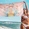 S-Super Sonico Microfiber Printed Beach Towel Mountain Climbing Yoga Beach Swimming Running Absorbent Soft Towel