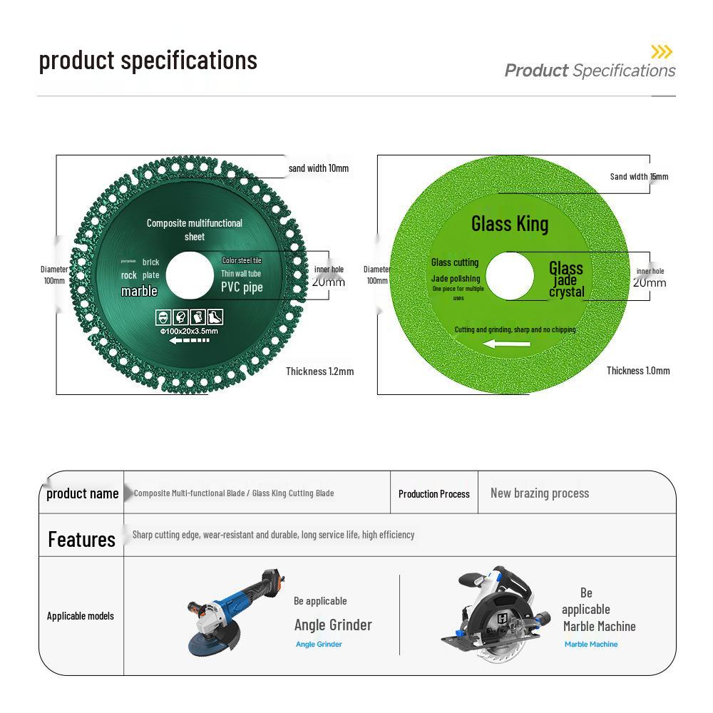 Multifunctional Cutting & Grinding Disc for Tile, Marble, Metal, and Glass