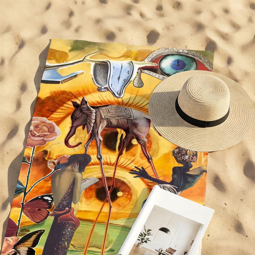 Salvador Dalí Pop Art Asciugamano Morbido Piscina Regalo Per Viaggio Palestra Doccia Campeggio Asciugatura Rapida Sportivo Asciugamani da Spiaggia Grandi
