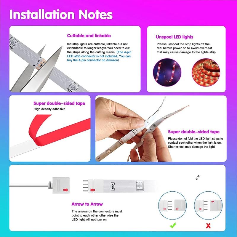 Smart  44 Key Bluetooth 5050 LED Strip Lights Infrared Control RGB5050 Flexible 5V Neon Ice Lighting Lamp for Bedroom Decoration TV Backlight