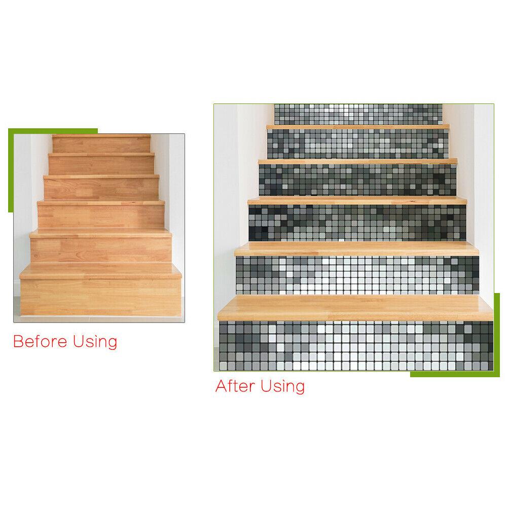 Buy 6 Pieces of 3D Entrance Stairs Riser Wall Stickers PVC Waterproof ...