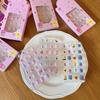 24 Stück/Box Kinder Cartoon Nagelspitzen Bunt Niedlich Mädchen Falschnagel Set mit Gelee Kleber Kleber Kinder Falschnagel