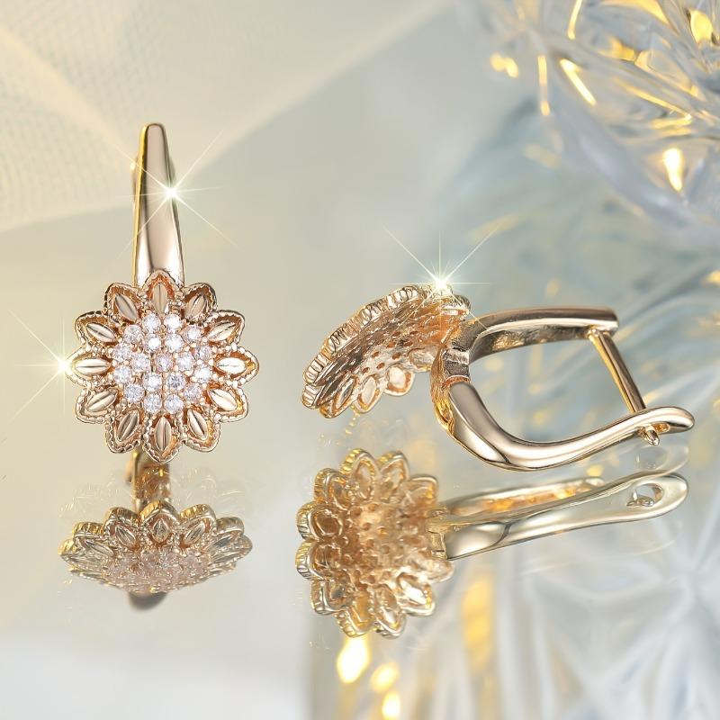 Classic Cute Personality Inlaid Zircon Earrings for Women Fashion Luxury Wedding Vintage Zircon Bridal Accessories