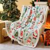 Christmas Throw Blanket Christmas Decorations Gifts For Women Sherpa Flannel Fleece Winter Holiday Blanket For Couch Sofa Bed