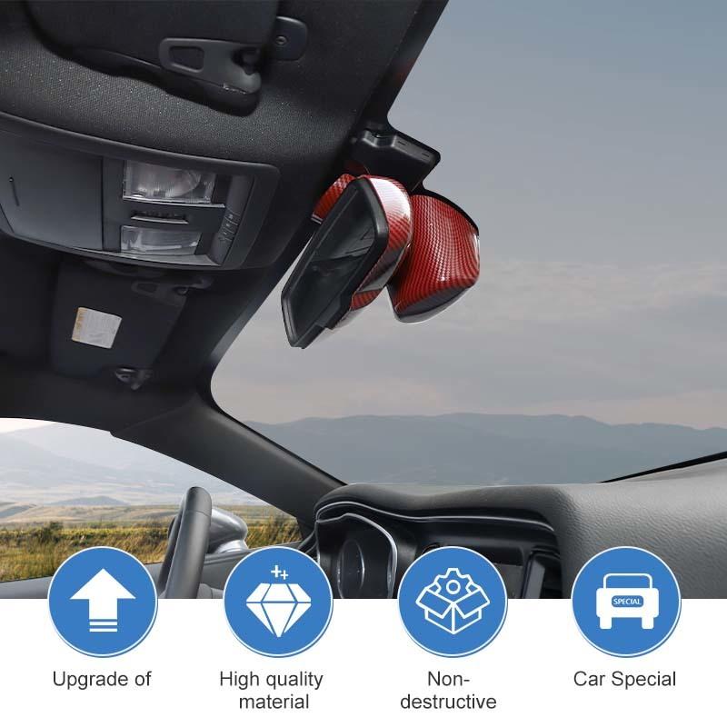 Interior Rearview Mirror Panel Decoration Protective Cover For Dodge Challenger 2015 Up Car Interior Accessories