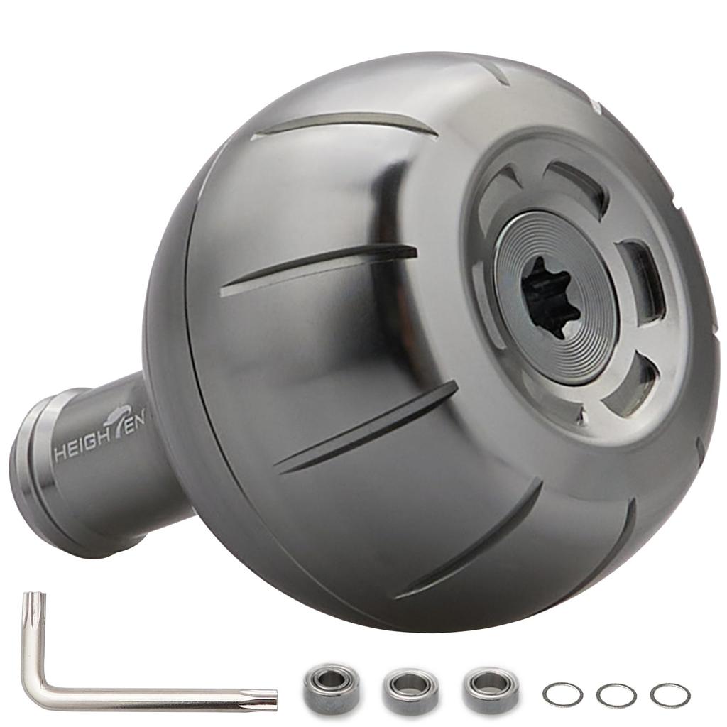 HEIGHTEN 42mm Reel Handle Knob, Compatible with Shimano, Daiwa, and Type B Reels, Gear Series (Gunmetal) (1121)