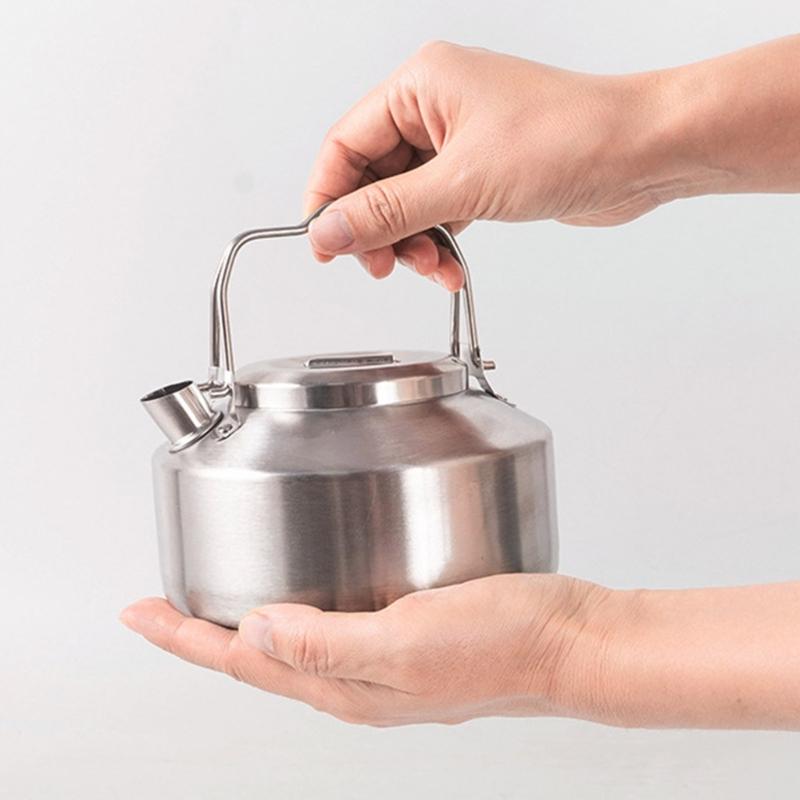 Stainless Steel Kettles Outdoor Camping Kettles Aluminum Water Portables Pots for Outdoor Hiking Backpacking