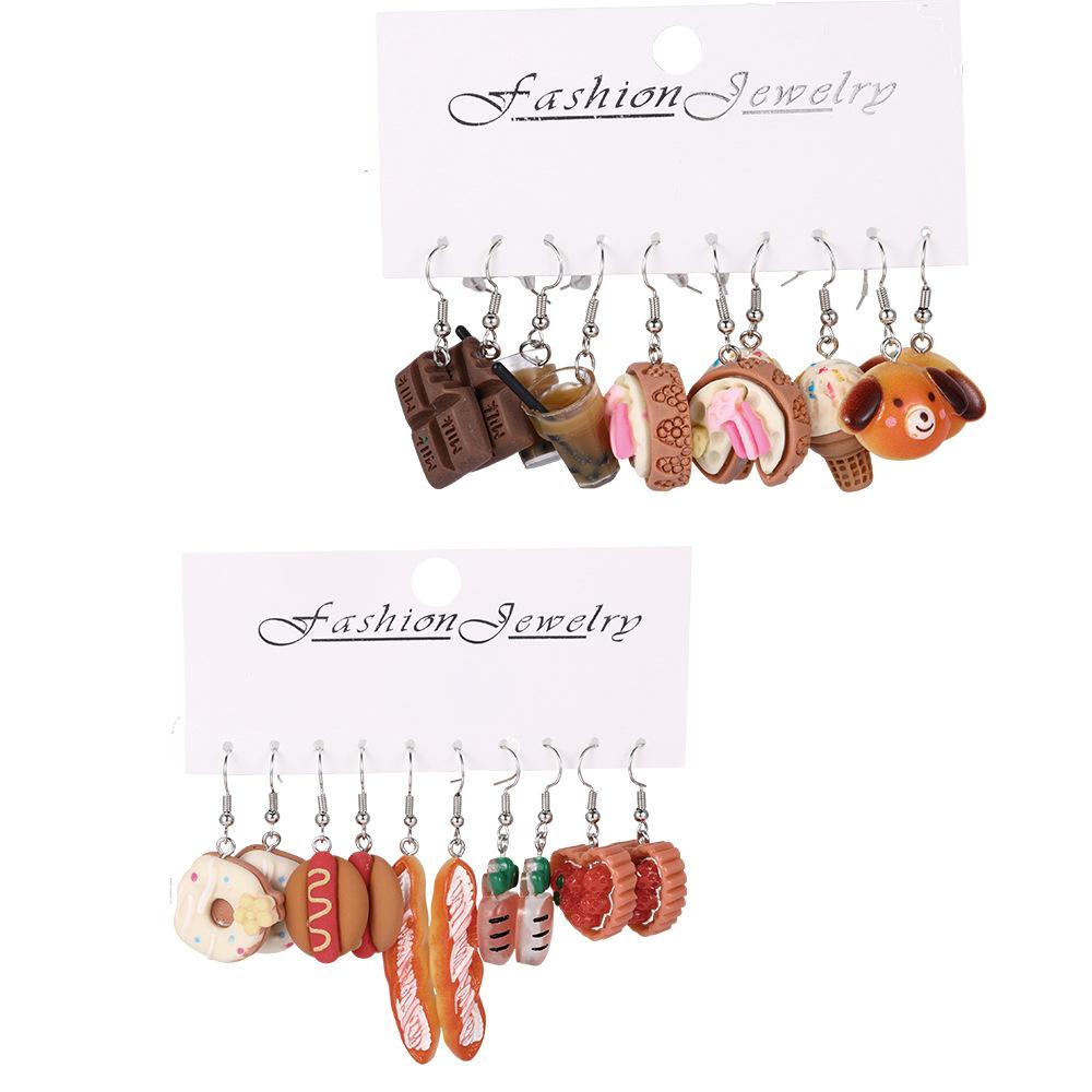 20 Pcs INS Hot Sale Cartoon Earring Set For Women Simple Colorful Temperament Lovely Fruit Drop Earring Trendy Jewelry Gifts New