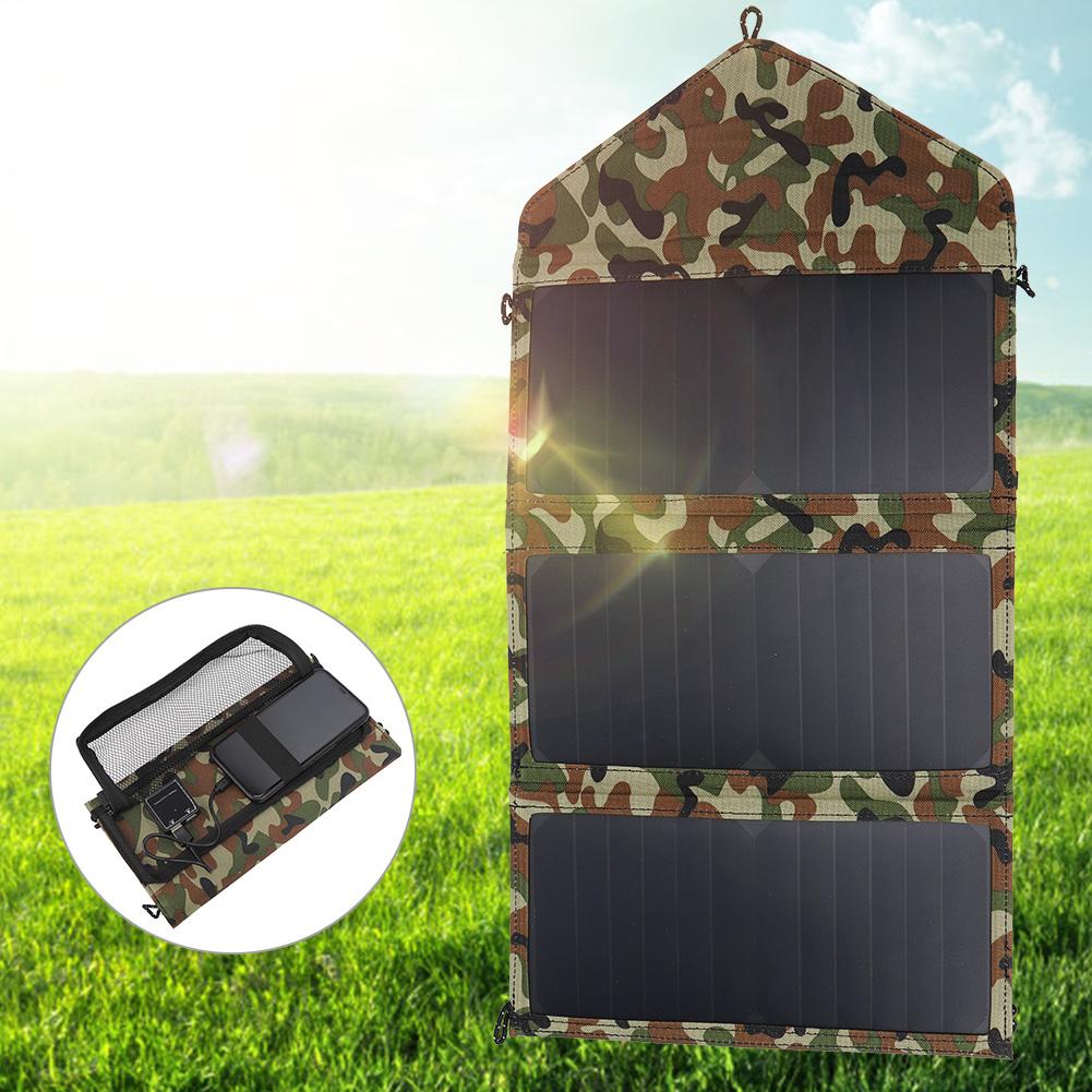 21W 5V Dual USB Port Portable Flexible Folding Waterproof Solar Panel for Mobile Phone Charging