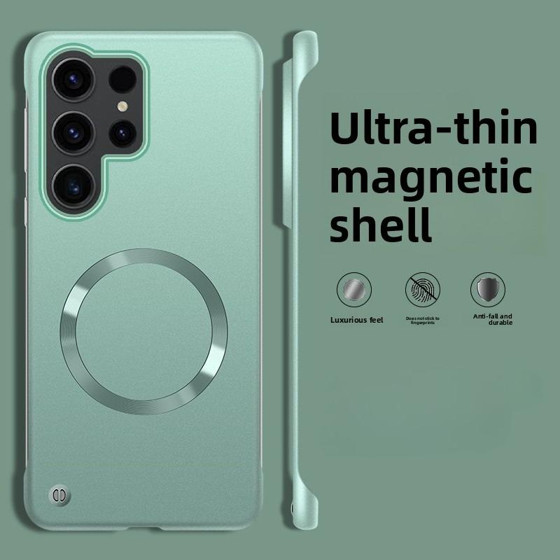 

Frameless Magnetic Case For Samsung Galaxy S26 S25 Edge S24 FE S23 S22 Plus Ultra For Magsafe Solid Color Hard PC Back Cover Galaxy S22 5G