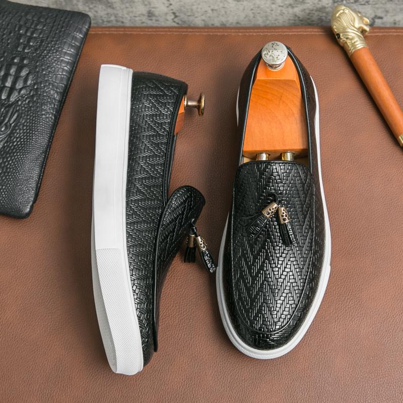 Loafers Mens Dress Shoes Luxury Brand Flat Shoes Business Office Casual Shoes Men Lightweight Leather Driving Loafer Moccasins