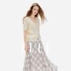 [ELLE] Elle Cardigan Knit Women's Summer French Style Elegant Short Sleeve Casual Original Stylish Commuter Wear Trendy EZ63772 (JP, Alphabet, M)