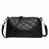 Genuine Leather Rhombus Shoulder Bag Women, Simple Casual Soft Leather Bag Women'S Solid Color Cowhide Messenger Bag