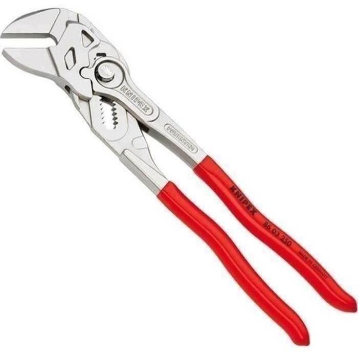 Pince-clé Multiprise - KNIPEX - 250 Mm - Nickelée - Poignées Gainées En Plastique