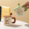 Cute Animal Mugs Home Cartoon Couple Breakfast Coffee Cups with LIDS Ceramic Cups High Appearance Level Girls Drinking Water