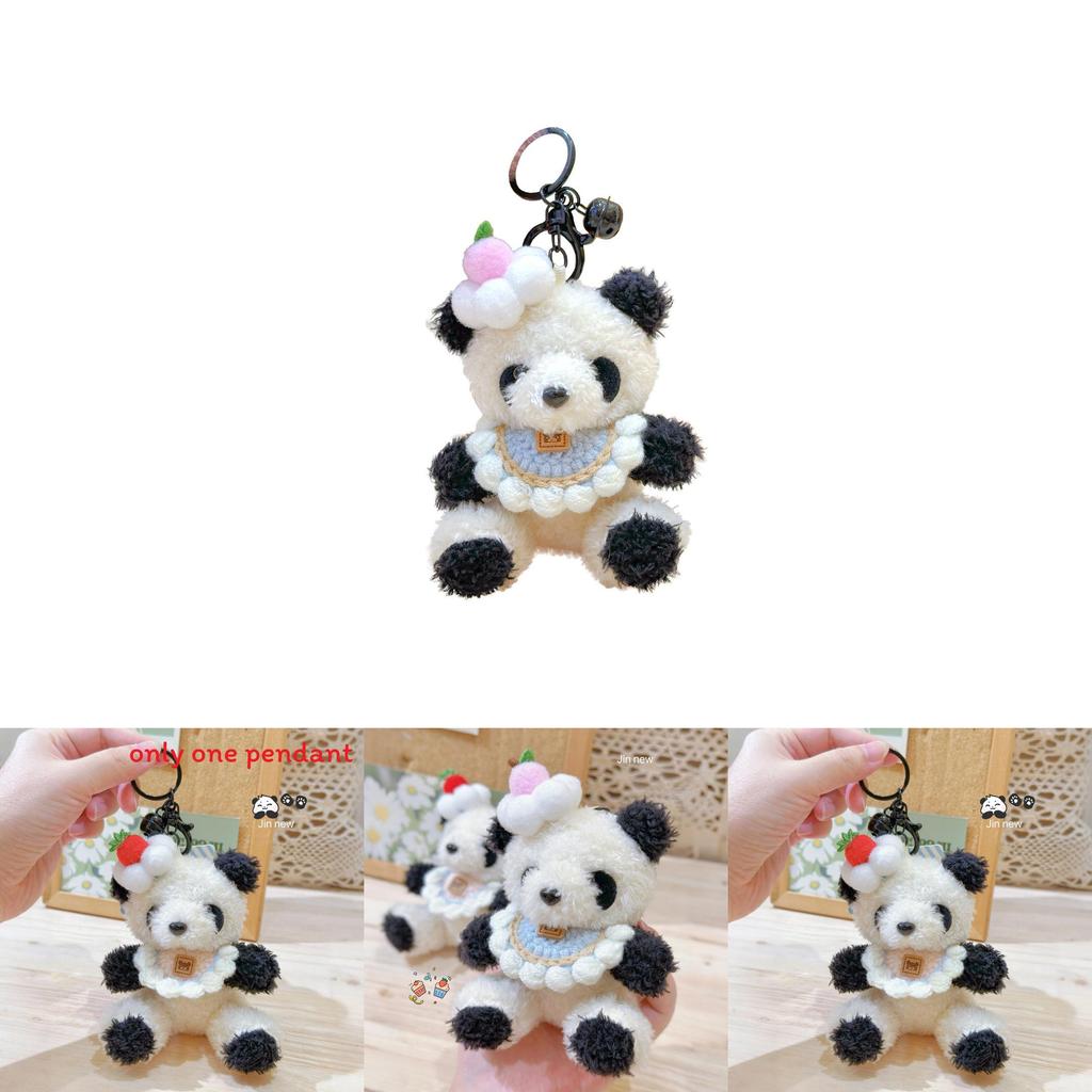 Plush Panda Keychain With Scarf And Flower Decoration For Kids And Collectors