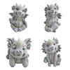 Charming Resin Dragon Ornament: Prone, Winged Dragon Decoration for Garden or Home