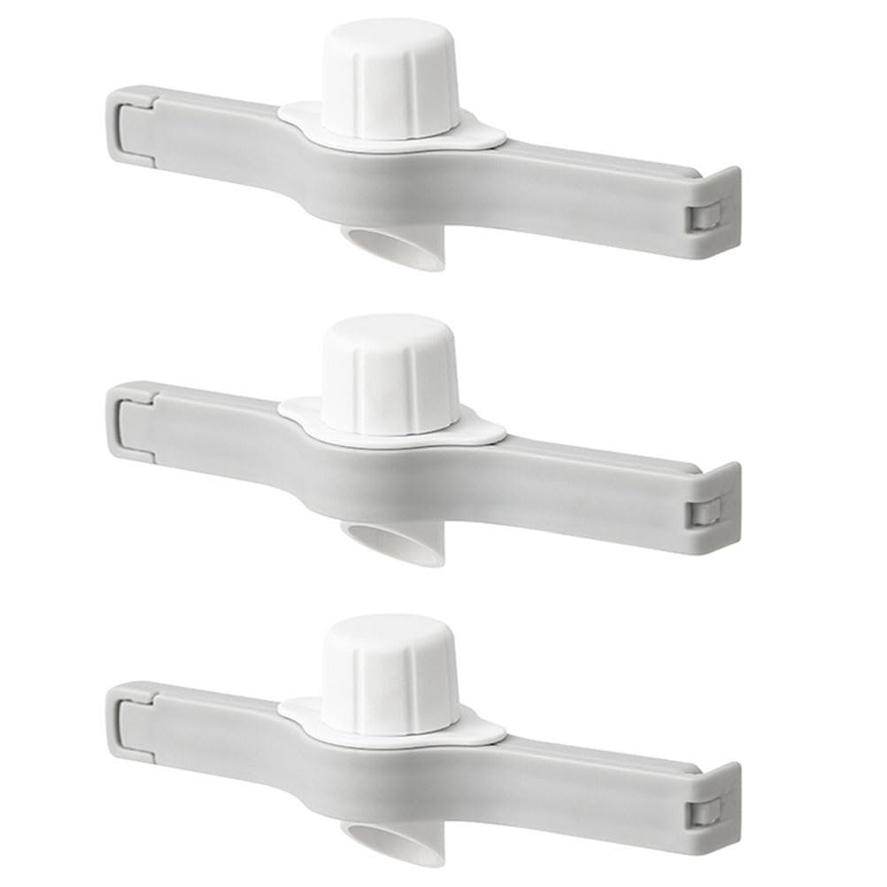 NUOLUX Food Storage Sealing Clamps, Set of 3, Snack Sealing Clips with Spout, Food Bag Sealing Clips, Lightweight Fresh Keeper, 13 x 1.5 x 3 cm