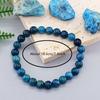 Regali Festivi Bracciale con Perle di Apatite Blu Pietra Naturale Gioielli alla Moda Rilassanti Per Uomo e Donna Accessorio Semplice Versatile per l'Uso Quotidiano