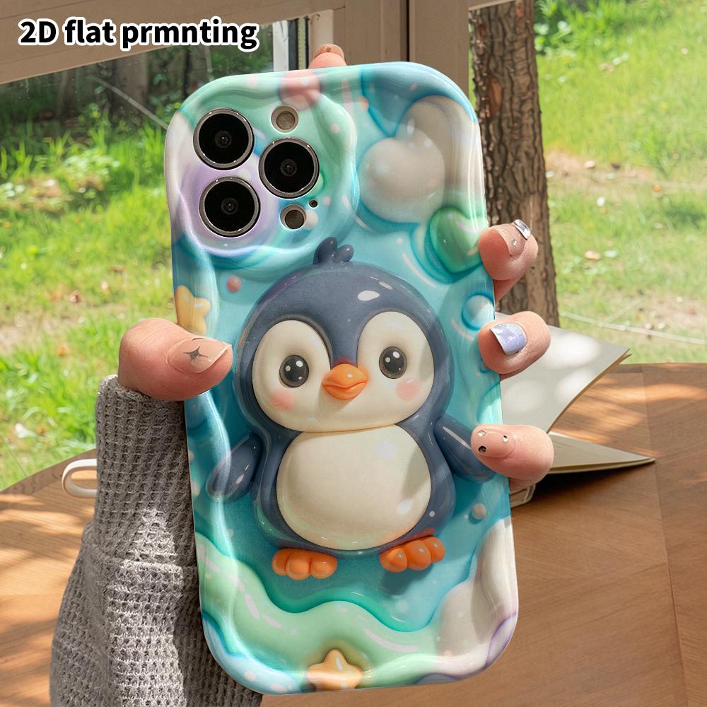 Phone Case: 2D Flat Design Suitable for iPhone 18, 17, 16, 15, 14, 13 Pro Protective Case, Little Penguin, Perfect Holiday Gift for Christmas and Hall