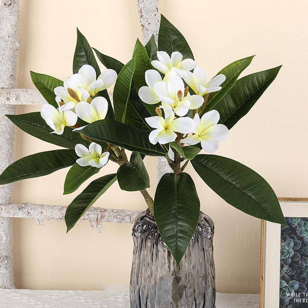 Multicolor Artificial Plumeria Flowers DIY Silk Plum Blossoms Simulation Frangipani Branch Gift