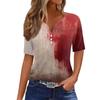 Women's T Shirt Halloween Print Button Short Sleeve Daily Weekend Fashion Basic V- Neck Regular Top