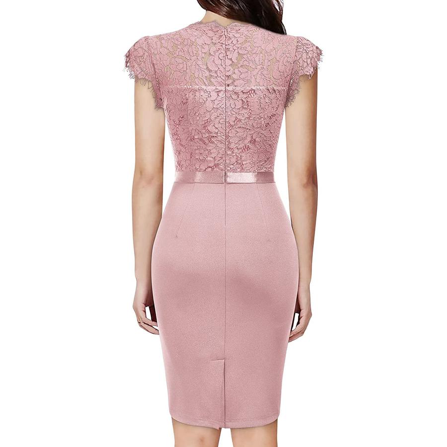 New Women's Bridesmaid Dress One-Piece Mini Dress Lace Bodycon Gown