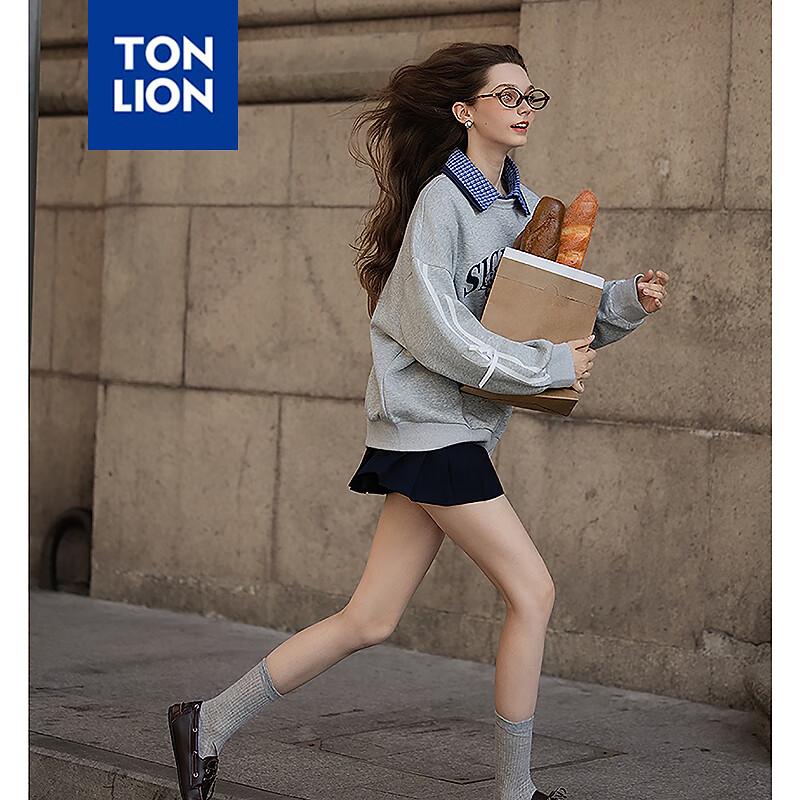 

Women s Preppy Contrast Collar Sweatshirt M